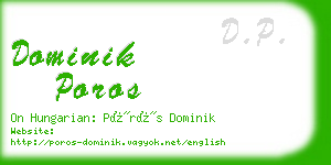 dominik poros business card